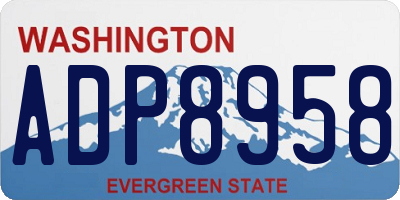 WA license plate ADP8958
