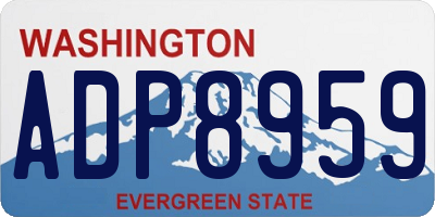 WA license plate ADP8959
