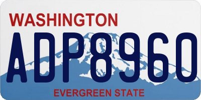 WA license plate ADP8960
