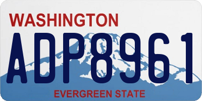 WA license plate ADP8961