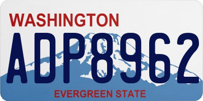 WA license plate ADP8962