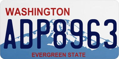 WA license plate ADP8963