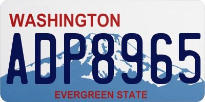 WA license plate ADP8965