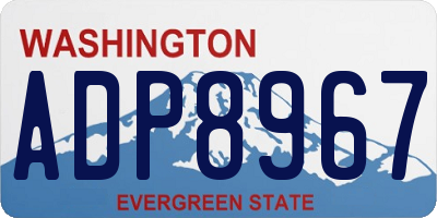 WA license plate ADP8967