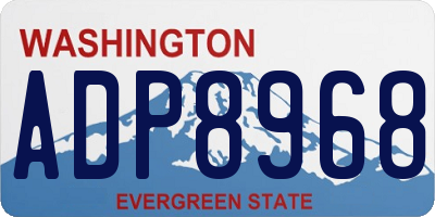 WA license plate ADP8968