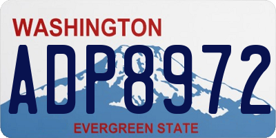 WA license plate ADP8972