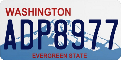 WA license plate ADP8977