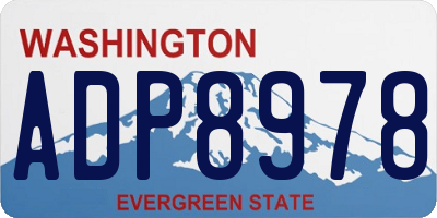 WA license plate ADP8978