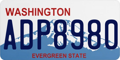 WA license plate ADP8980