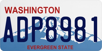 WA license plate ADP8981