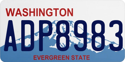 WA license plate ADP8983