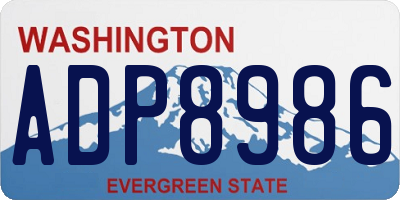 WA license plate ADP8986