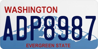 WA license plate ADP8987
