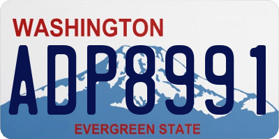 WA license plate ADP8991