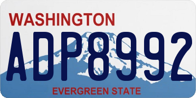WA license plate ADP8992