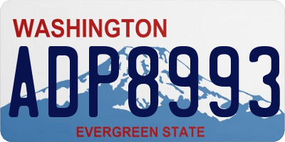 WA license plate ADP8993