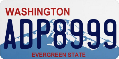 WA license plate ADP8999