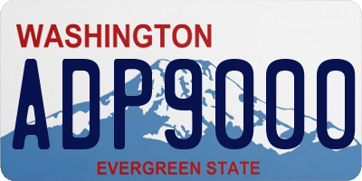 WA license plate ADP9000