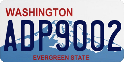 WA license plate ADP9002