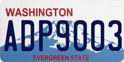 WA license plate ADP9003