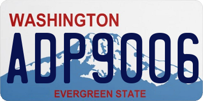 WA license plate ADP9006
