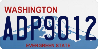 WA license plate ADP9012