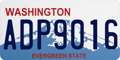WA license plate ADP9016