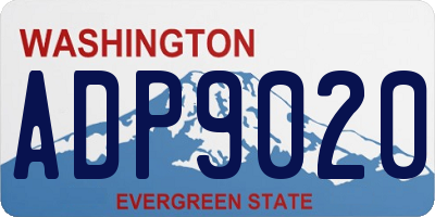 WA license plate ADP9020