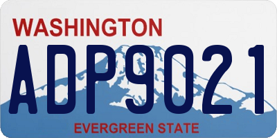 WA license plate ADP9021
