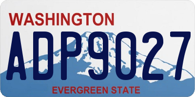 WA license plate ADP9027