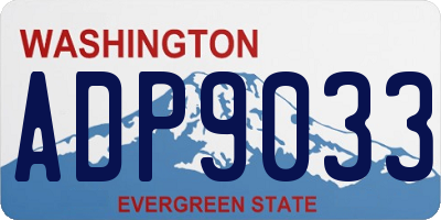 WA license plate ADP9033