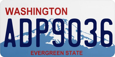 WA license plate ADP9036