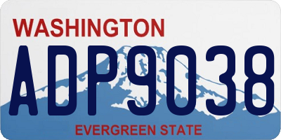 WA license plate ADP9038