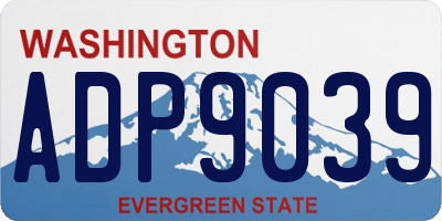 WA license plate ADP9039