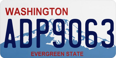 WA license plate ADP9063