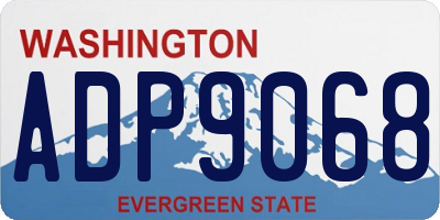WA license plate ADP9068