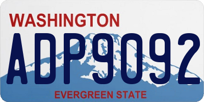WA license plate ADP9092