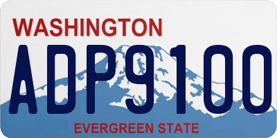 WA license plate ADP9100