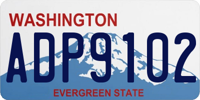 WA license plate ADP9102