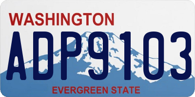 WA license plate ADP9103