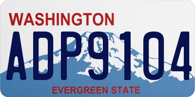 WA license plate ADP9104