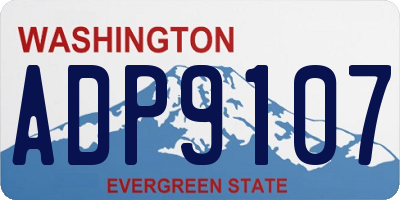 WA license plate ADP9107