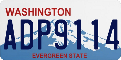 WA license plate ADP9114