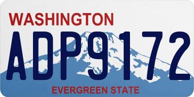 WA license plate ADP9172
