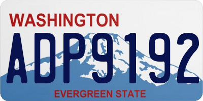 WA license plate ADP9192
