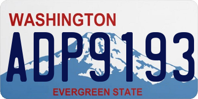 WA license plate ADP9193