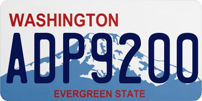 WA license plate ADP9200
