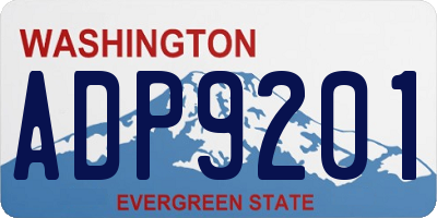 WA license plate ADP9201