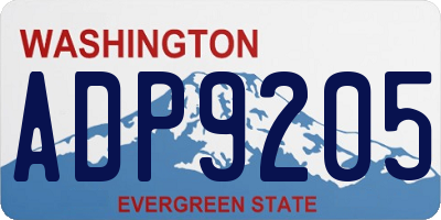 WA license plate ADP9205