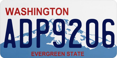 WA license plate ADP9206